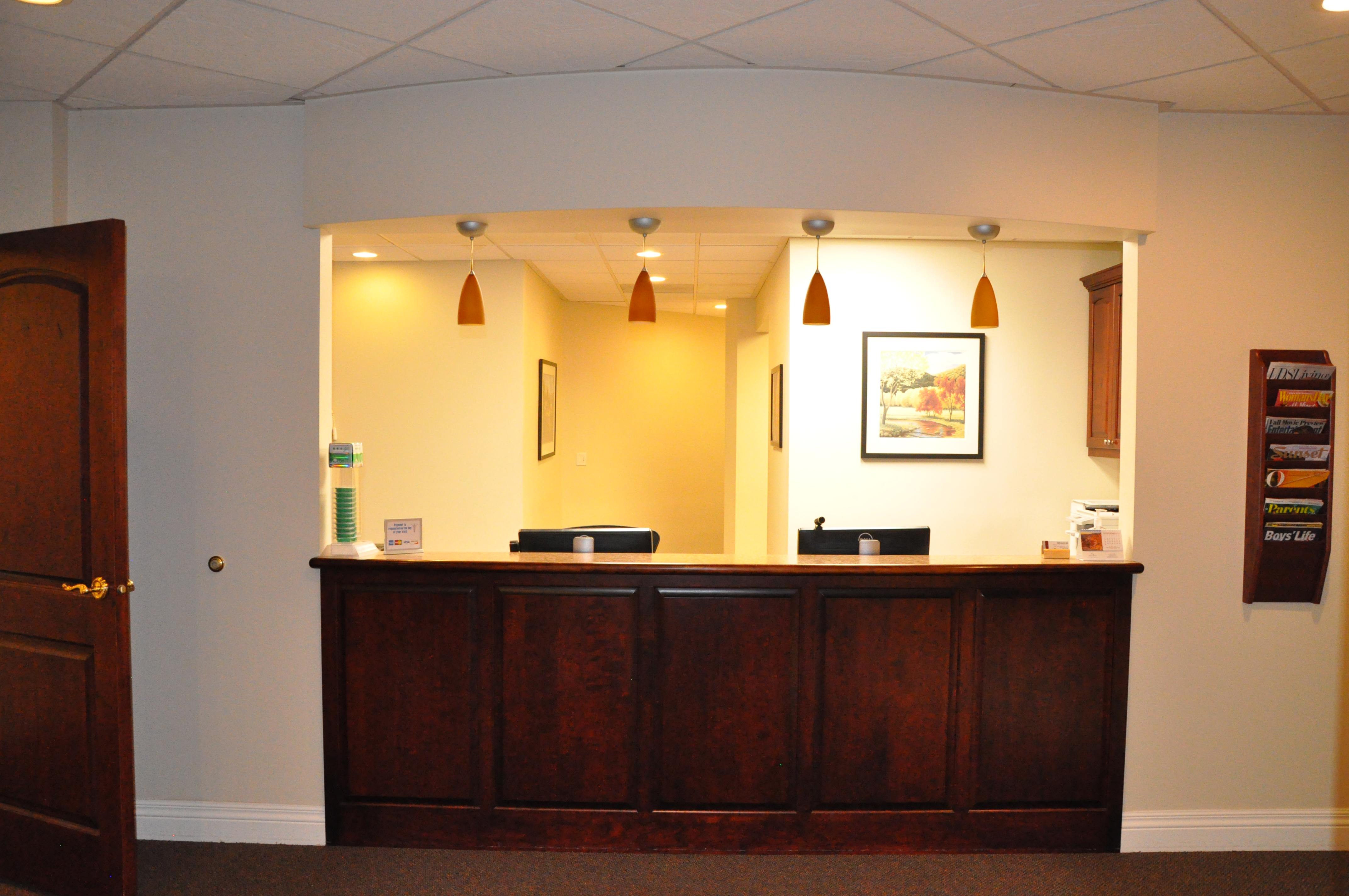 front view of front desk